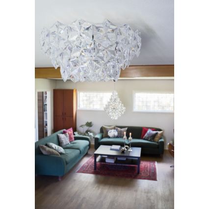 ByRydens - Loftlampe MONARQUE 3xE27/5W/230V transparent diameter 51 cm