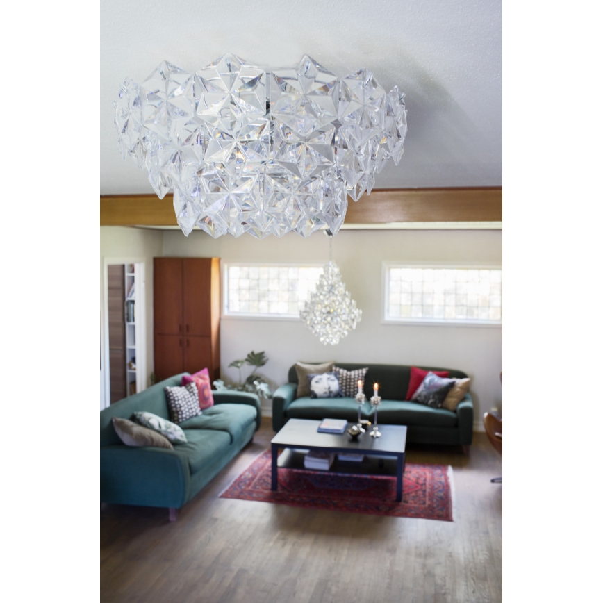 ByRydens - Loftlampe MONARQUE 3xE27/5W/230V transparent diameter 51 cm