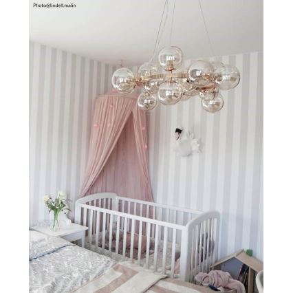 ByRydens - Pendel SPLENDOR 15xG9/5W/230V røget/brun diameter 58 cm