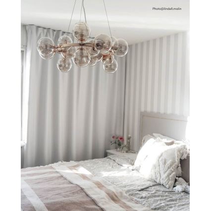 ByRydens - Pendel SPLENDOR 15xG9/5W/230V røget/brun diameter 58 cm