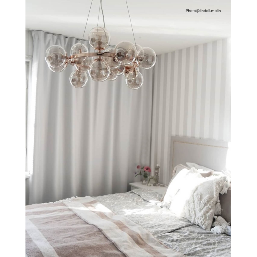 ByRydens - Pendel SPLENDOR 15xG9/5W/230V røget/brun diameter 58 cm