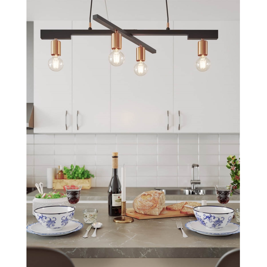 ByRydens - Pendellampe på ledning ZEONA 4xE27/5W/230V