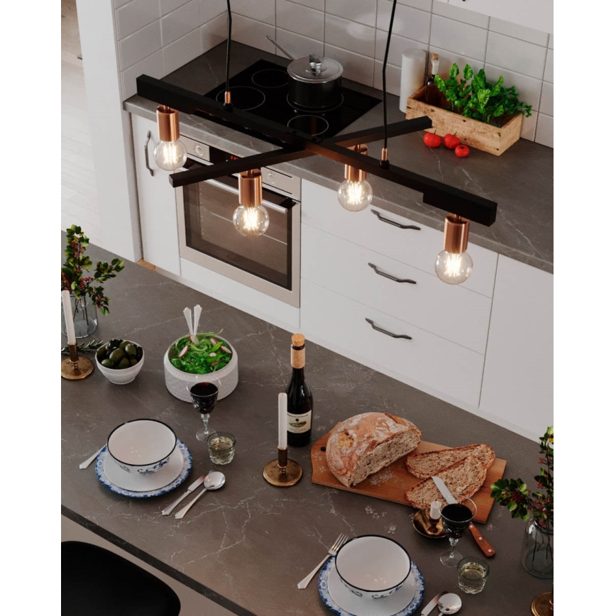 ByRydens - Pendellampe på ledning ZEONA 4xE27/5W/230V
