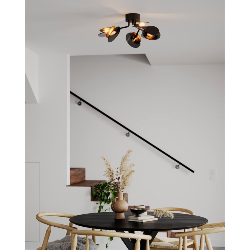 ByRydens - Loftlampe TURNO 6xG9/4W/230V guldfarvet/sort