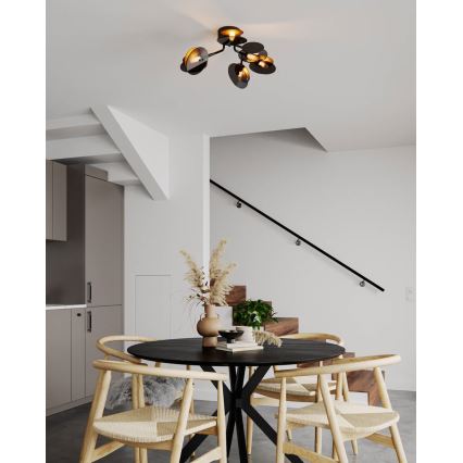 ByRydens - Loftlampe TURNO 6xG9/4W/230V guldfarvet/sort