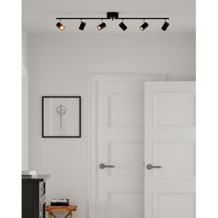 ByRydens - Spotlampe CORRECT 6xGU10/7W/230V sort diameter 30 cm