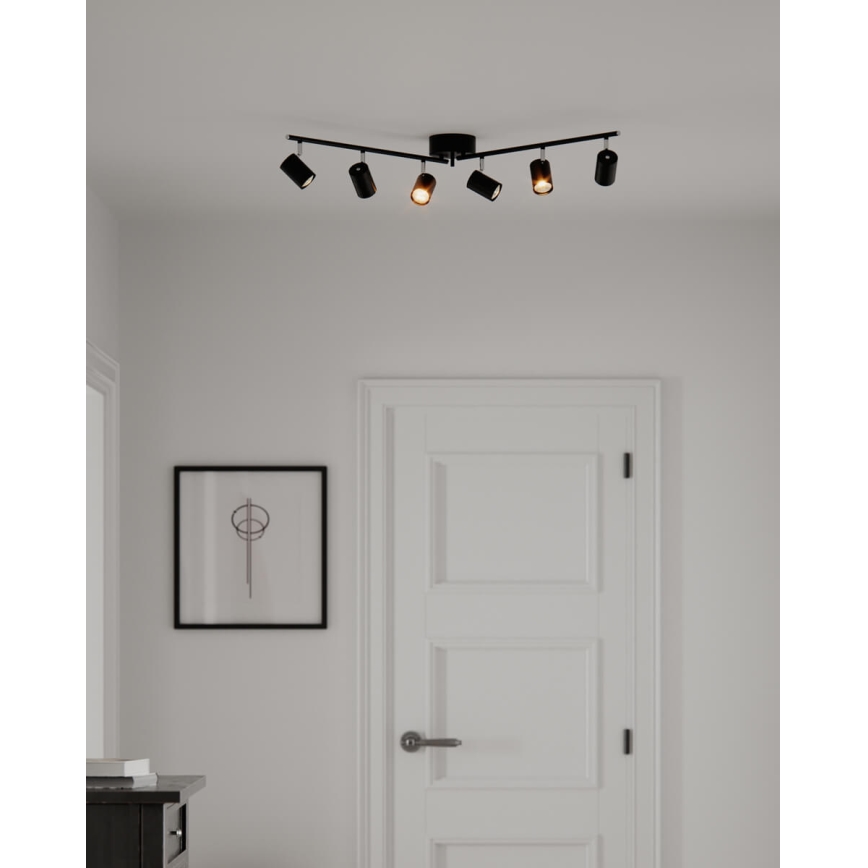 ByRydens - Spotlampe CORRECT 6xGU10/7W/230V sort diameter 30 cm