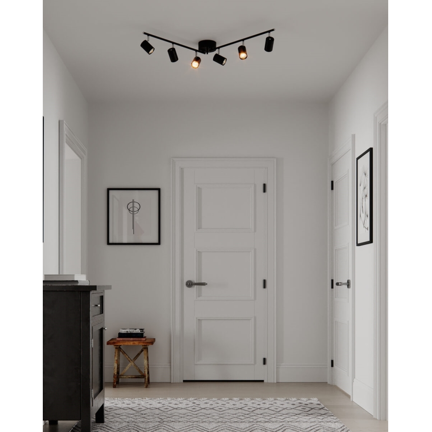 ByRydens - Spotlampe CORRECT 6xGU10/7W/230V sort diameter 30 cm