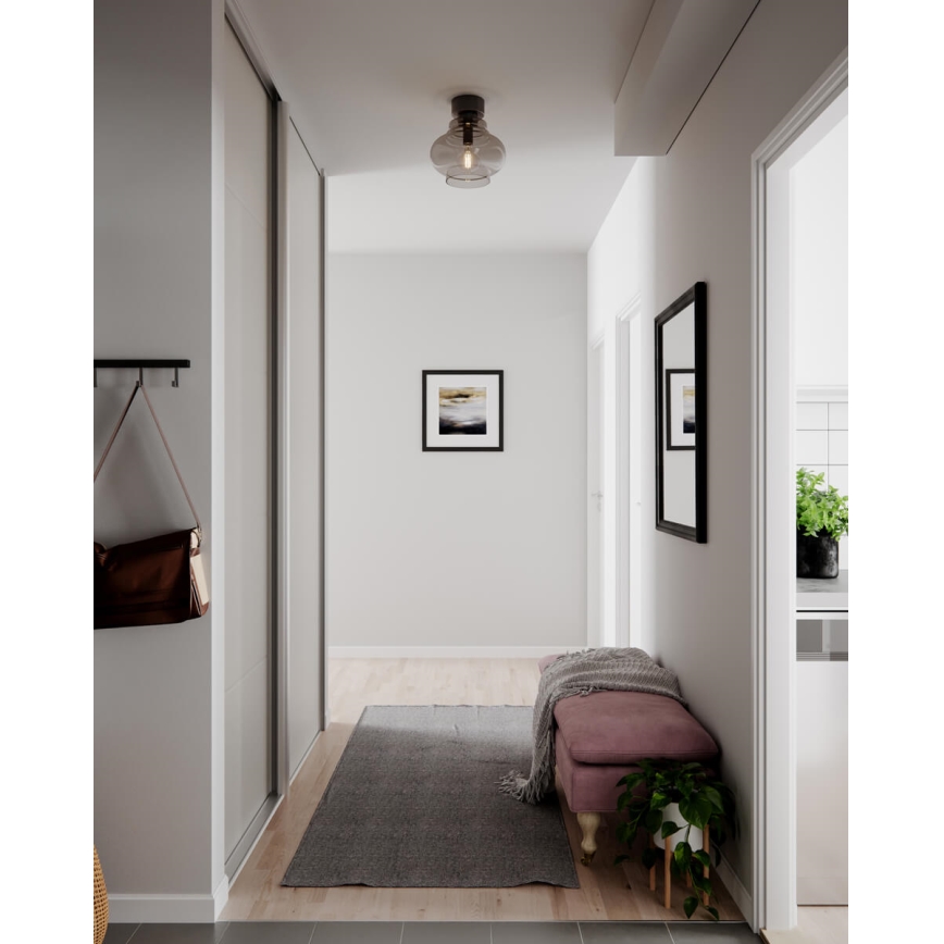 ByRydens - Loftlampe DOLORES 1xE27/5W/230V Ø 30 cm grå/røgfarvet