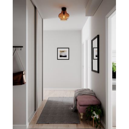 ByRydens - Loftlampe DOLORES 1xE27/5W/230V Ø 30 cm brun/røgfarvet