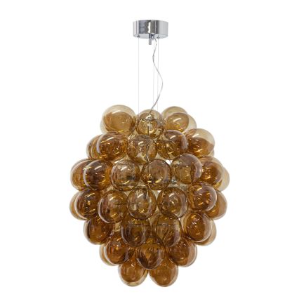 ByRydens - Pendel DELUXE 4xE14/5W/230V røget/brun diameter 64 cm