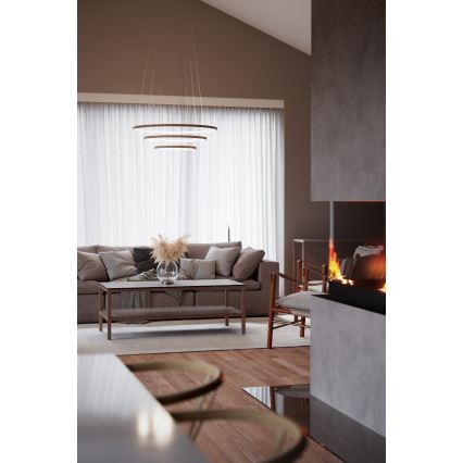ByRydens - LED-pendel på wire TRIONE LED/45W/230V beige Ø 80 cm