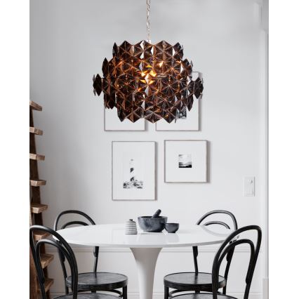 ByRydens - Kædeophængt lysekrone MONARQUE MINI 3xE14/8W/230V sort