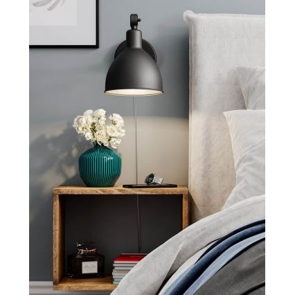 ByRydens - Væglampe BASAR MINI 1xE27/5W/230V sort