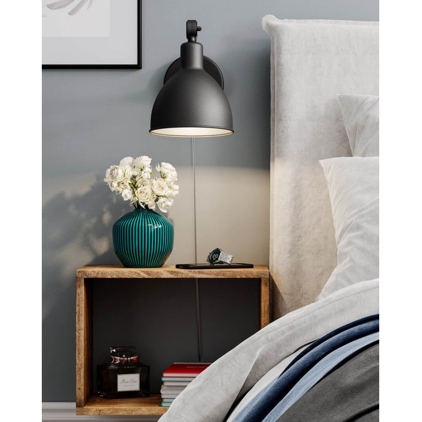 ByRydens - Væglampe BASAR MINI 1xE27/5W/230V sort