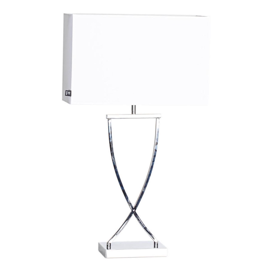 ByRydens - Bordlampe OMEGA 1xE27/5W/230V hvid/blank krom