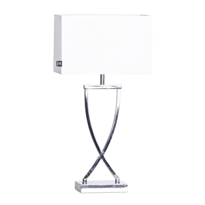 ByRydens - Bordlampe OMEGA 1xE27/5W/230V hvid/skinnende krom