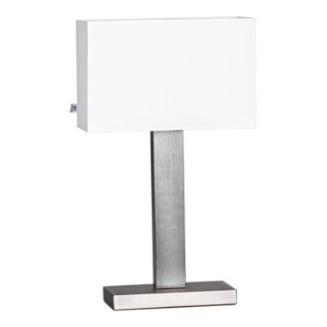 ByRydens - Bordlampe PRIME 1xE27/5W/230V hvid/mat krom