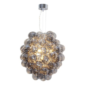ByRydens - DELUXE lysekrone på ledning 4xE14/5W/230V grå/røget