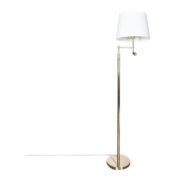 ByRydens - LED gulvlampe ORLANDO 1xE27/5W/230V + LED/3W hvid/guldfarvet diameter 36 cm