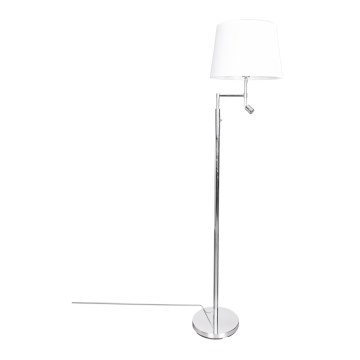 ByRydens - LED gulvlampe ORLANDO 1xE27/5W/230V + LED/3W hvid/skinnende krom diameter 36 cm