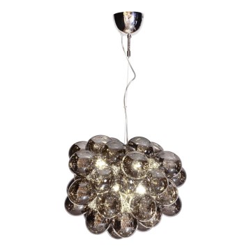 ByRydens - Pendel GROSS 8xG9/4W/230V røget/sort diameter 50 cm