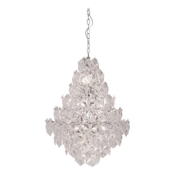 ByRydens - Pendel med kædeophæng MONARQUE GRANDE 11xE14/5W/230V transparent diameter 58 cm