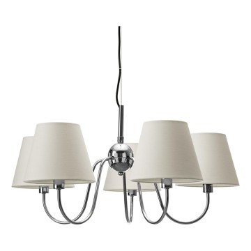 ByRydens - Pendel med wire LYNF 5xE14/8W/230V blank krom/hvid