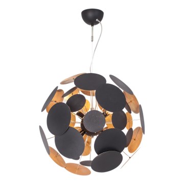 ByRydens - Pendel PLANET 4xE14/5W/230V sort/guldfarvet diameter 50 cm