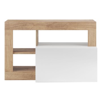 Bænk LENOR 91x209 cm hvid/brun