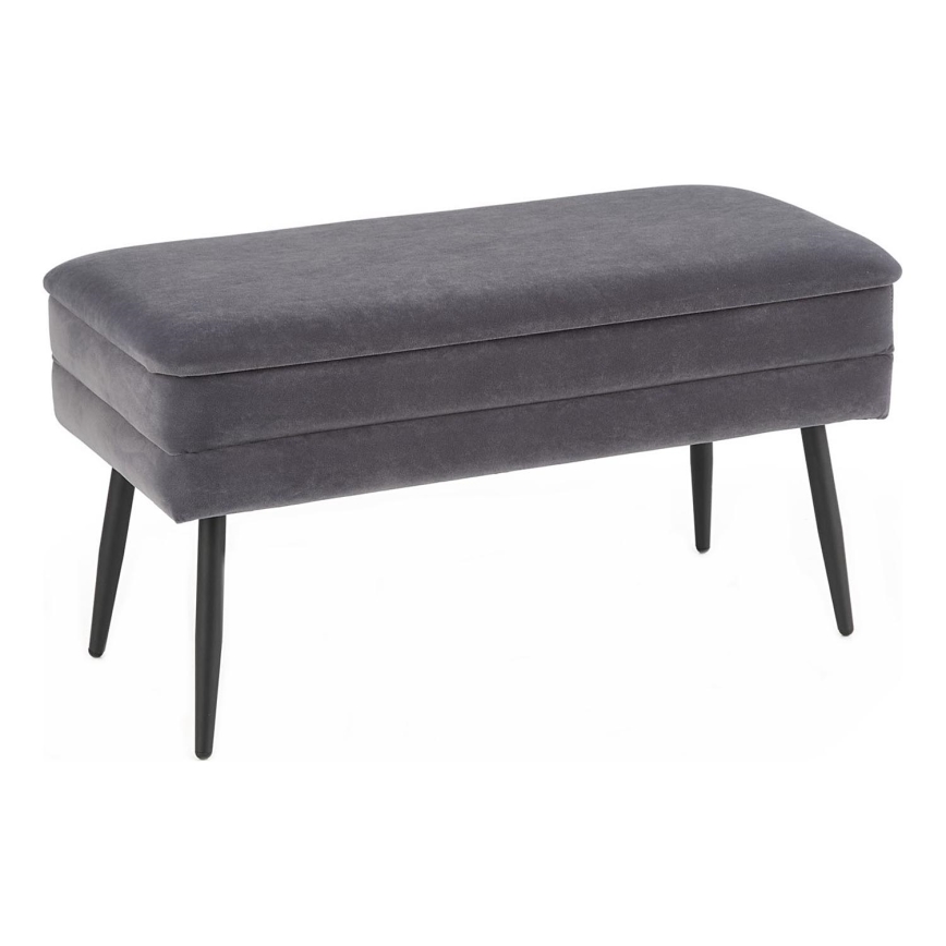 Bænk med opbevaringsplads VELVA 37x78 cm grå