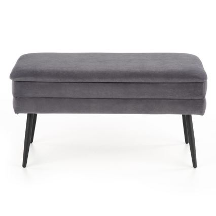 Bænk med opbevaringsplads VELVA 37x78 cm grå