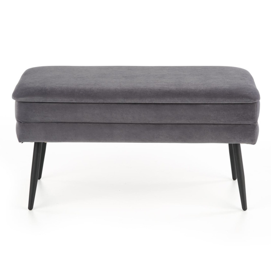 Bænk med opbevaringsplads VELVA 37x78 cm grå