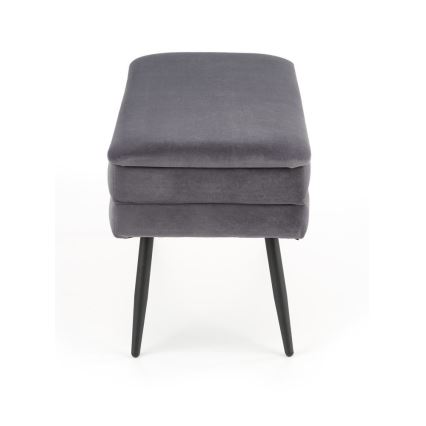 Bænk med opbevaringsplads VELVA 37x78 cm grå