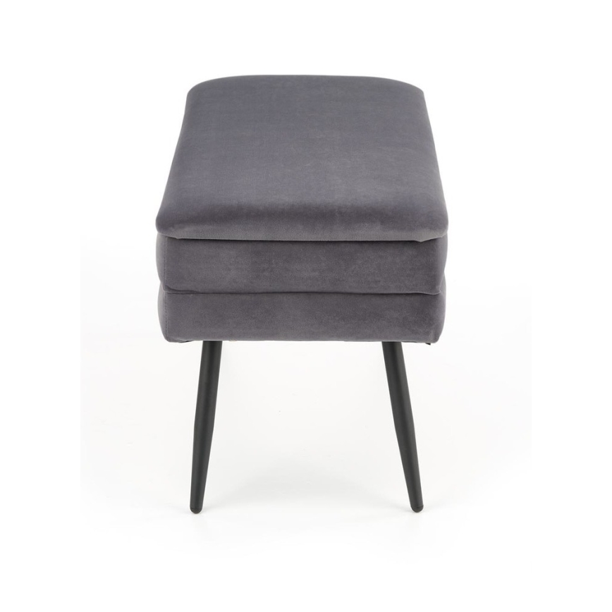 Bænk med opbevaringsplads VELVA 37x78 cm grå