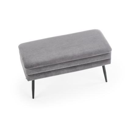 Bænk med opbevaringsplads VELVA 37x78 cm grå