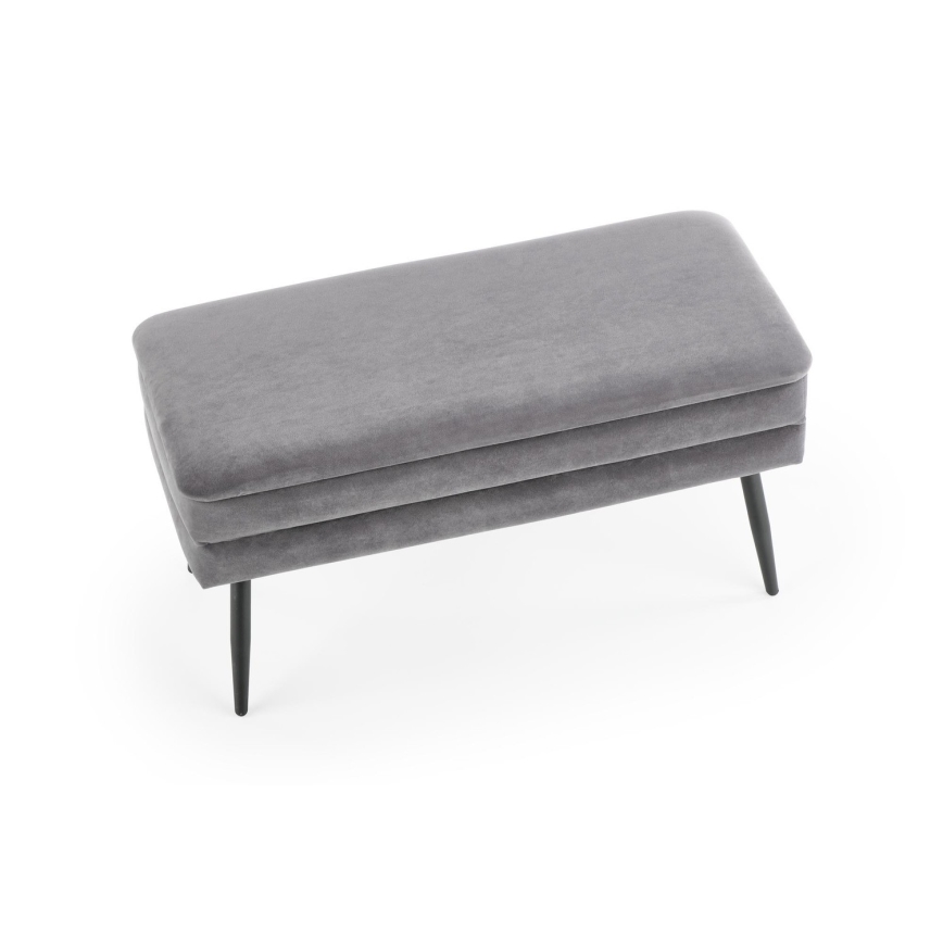 Bænk med opbevaringsplads VELVA 37x78 cm grå
