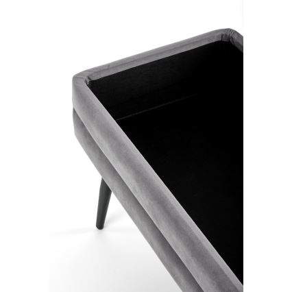 Bænk med opbevaringsplads VELVA 37x78 cm grå
