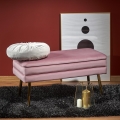 Bænk med opbevaringsplads VELVA 37x78 cm lyserød/guldfarvet