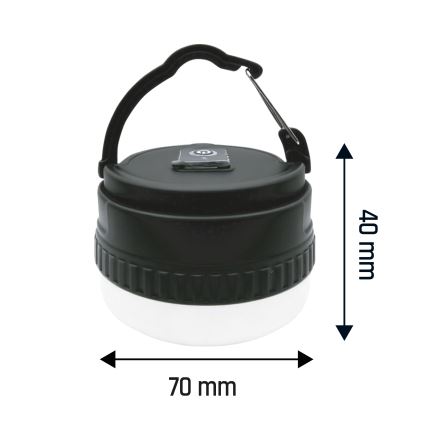 Bærbar genopladelig LED-lampe LUMINA POCKET LED/5V 500 mAh sort
