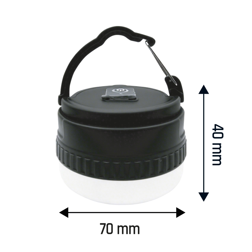 Bærbar genopladelig LED-lampe LUMINA POCKET LED/5V 500 mAh sort