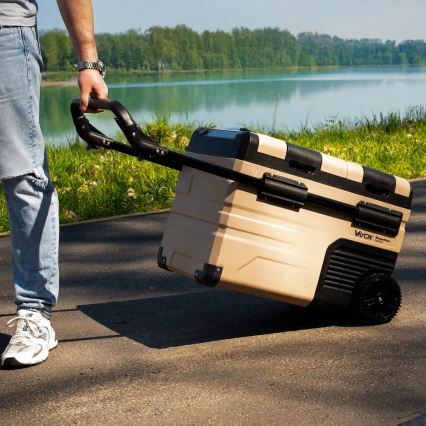 Bærbar køleskab til bil med LCD-display 39 l 230V/12V/24V brun