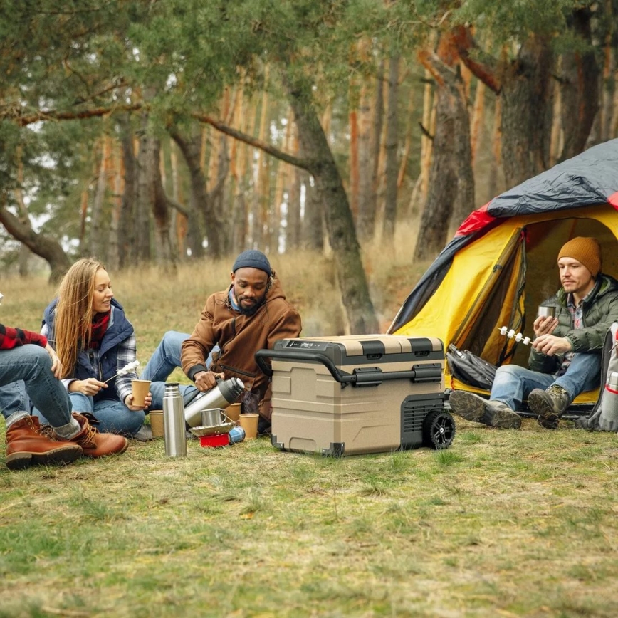 Bærbar køleskab til bil med LCD-display 39 l 230V/12V/24V brun