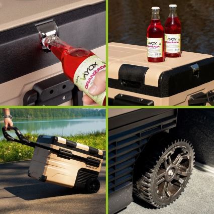 Bærbar køleskab til bil med LCD-display 39 l 230V/12V/24V brun