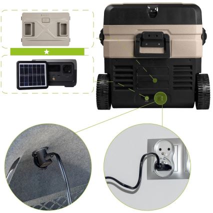 Bærbar køleskab til bil med LCD-display 39 l 230V/12V/24V brun