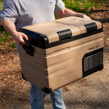 Bærbar køleskab til bil med LCD-display 39 l 230V/12V/24V brun