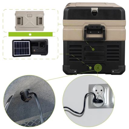 Bærbar køleskab til bil med LCD-display 39 l 230V/12V/24V brun