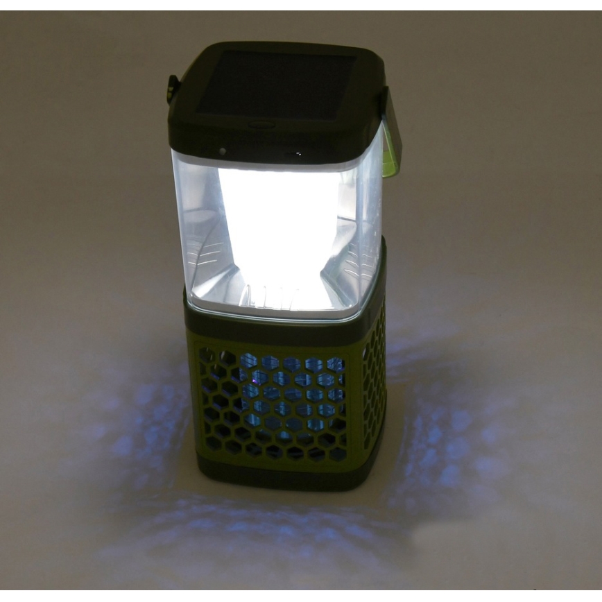 Bærbar LED lampe genopladelig med insektfælde LED/3W/1800 mAh grøn