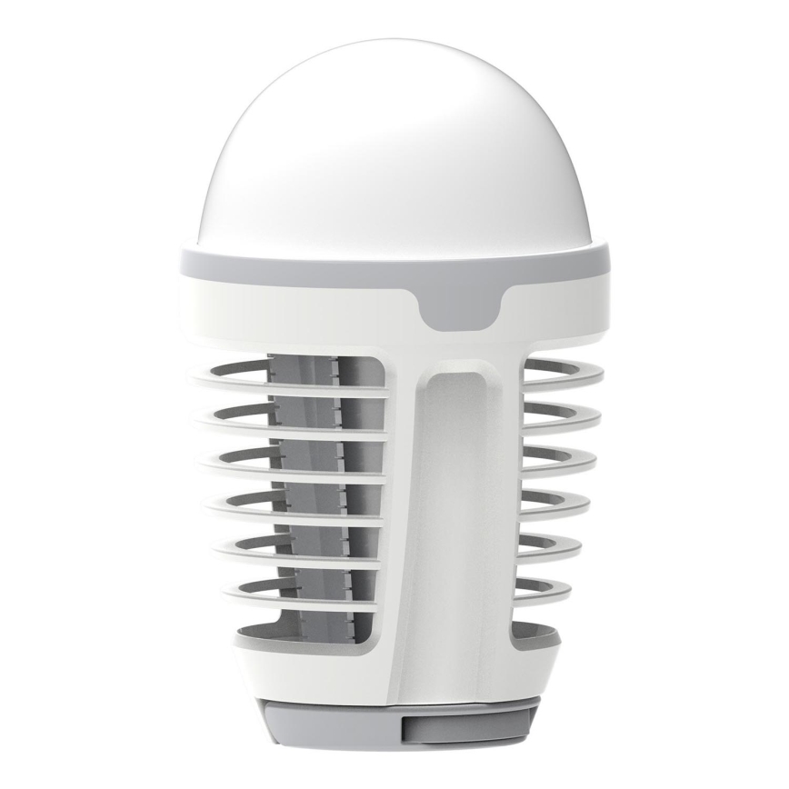 Bærbar LED lampe genopladelig med insektfælde LED/5W/1800 mAh IPX4 hvid/grå