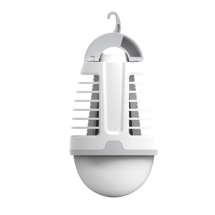 Bærbar LED lampe genopladelig med insektfælde LED/5W/1800 mAh IPX4 hvid/grå